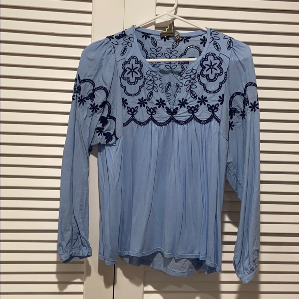blue blouse top